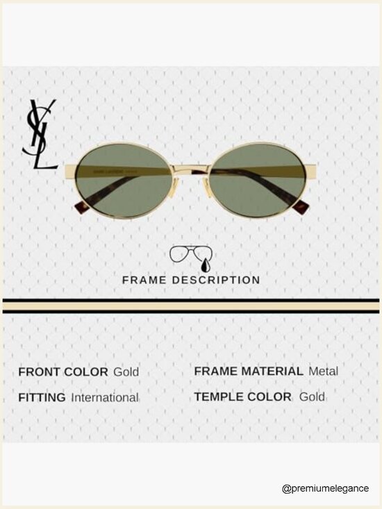 Gold Oval Metal Frame Sunglasses with Cleaning Kit main image 7